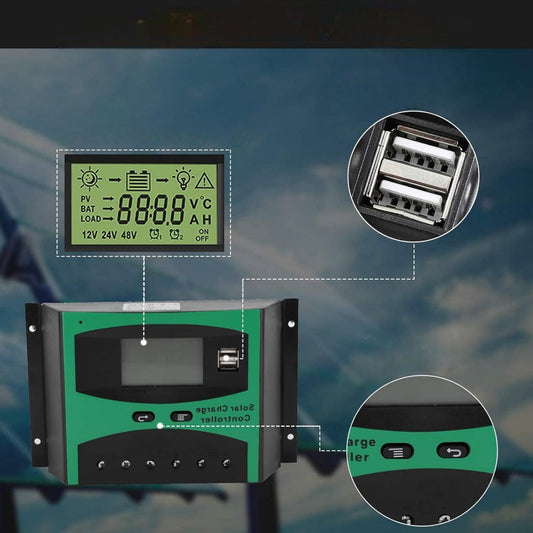 Solarni Regulator Punjenja 12V/24VDC – 30A sa USB Portovima
